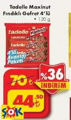 TADELLE MAXİNUT FINDIKLI GOFRET 4'LÜ 120 G